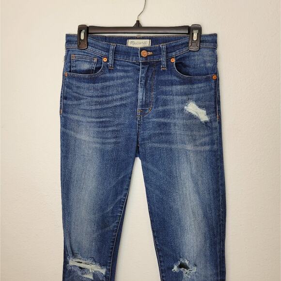 MADEWELL High Riser Skinny Jeans Distressed Size 28 - Picture 3 of 10